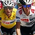 Frank et Andy Schleck pendant la seizième étape du Tour de France 2008
